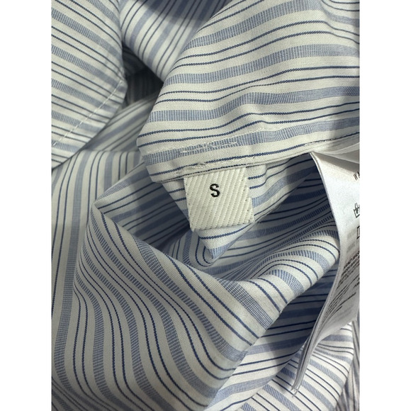 Nancyavally Womens Button Up Shirt Blue Striped Long Sleeve Pockets Preppy S - Picture 8 of 9